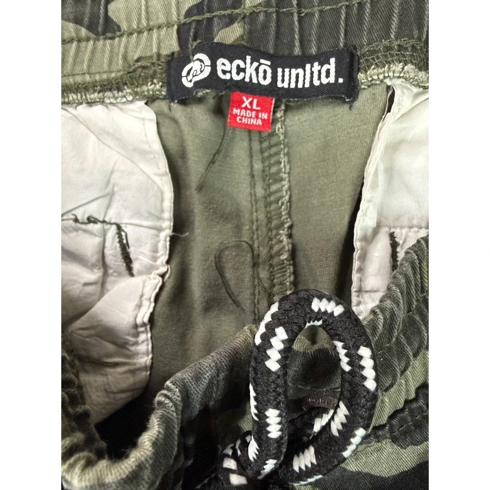 Ecko Unltd. Pants Men's XL Green Military Camo Jogger Gorpcore Streetwear Cargo